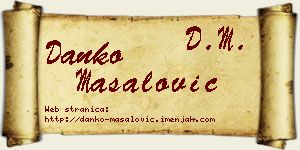 Danko Masalović vizit kartica